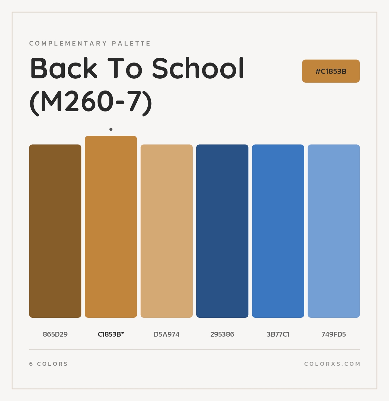 Back To School (M260-7) - Complementary Color Palette