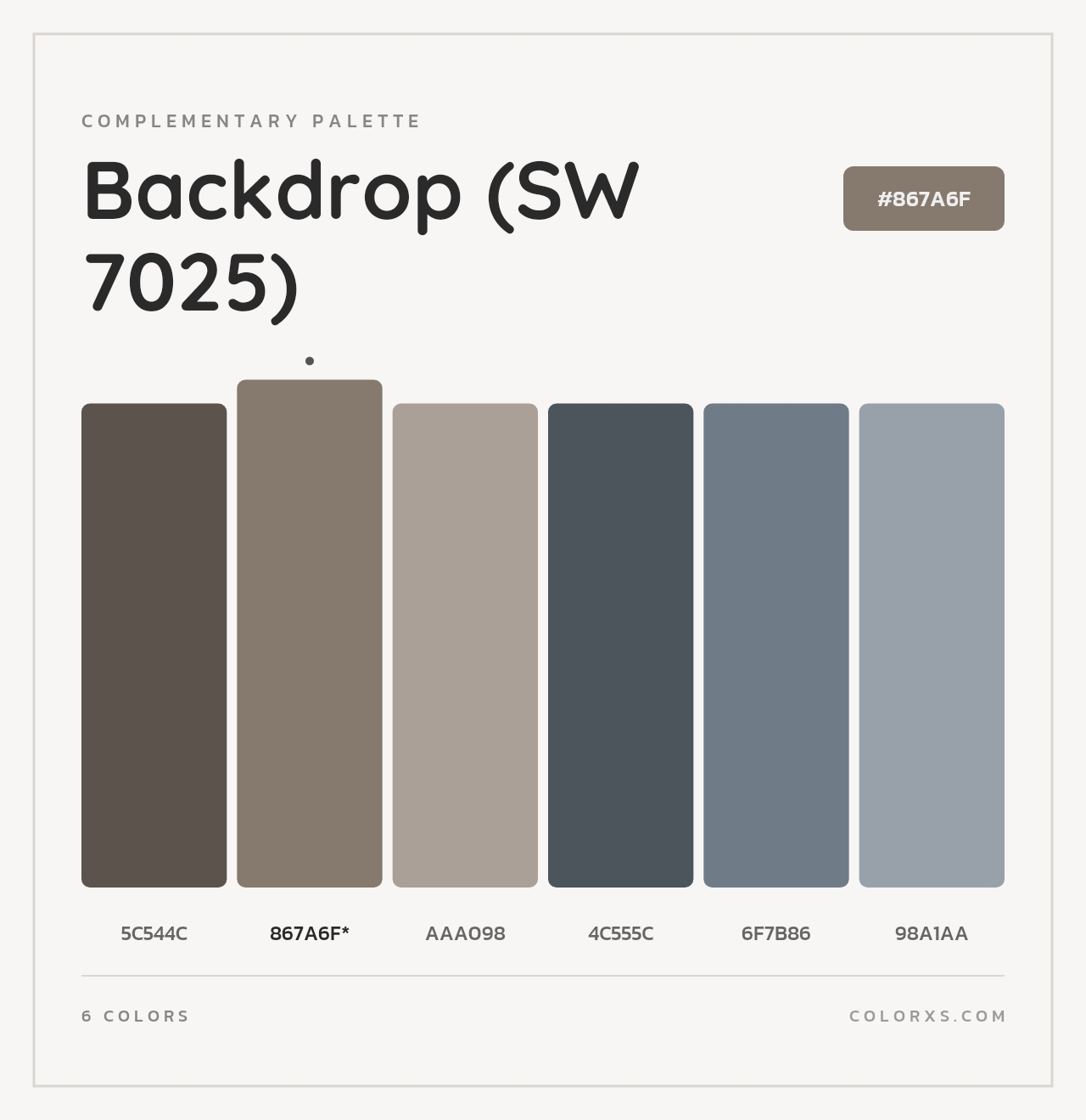 Backdrop (SW 7025) - Complementary Color Palette