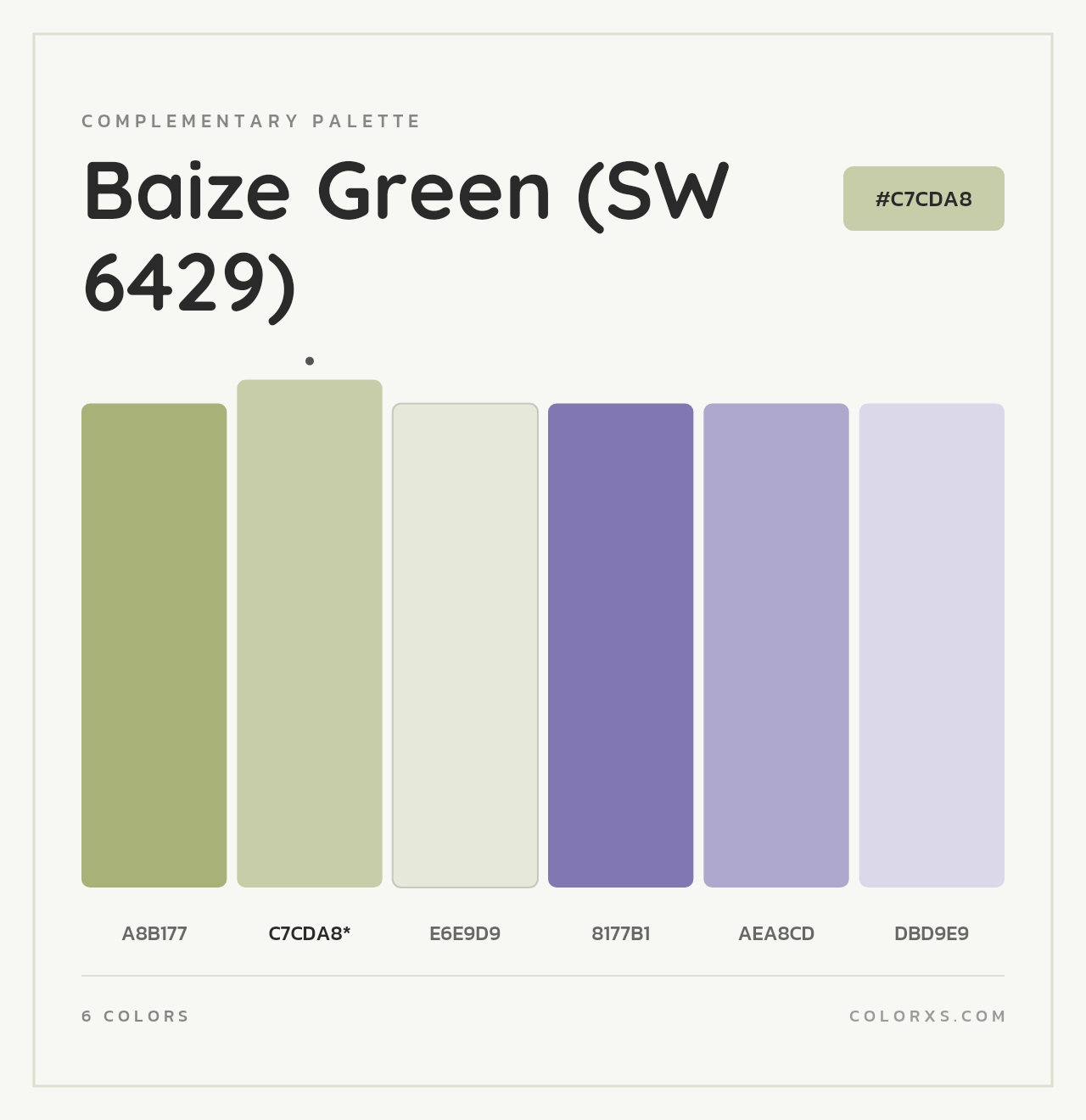 Baize Green (SW 6429) - Complementary Color Palette