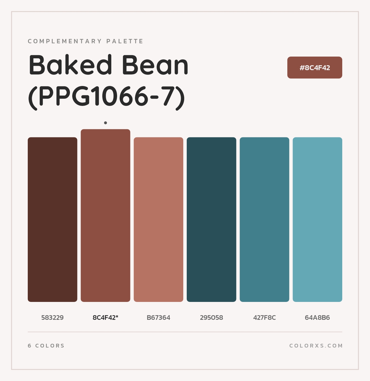 Baked Bean (PPG1066-7) - Complementary Color Palette