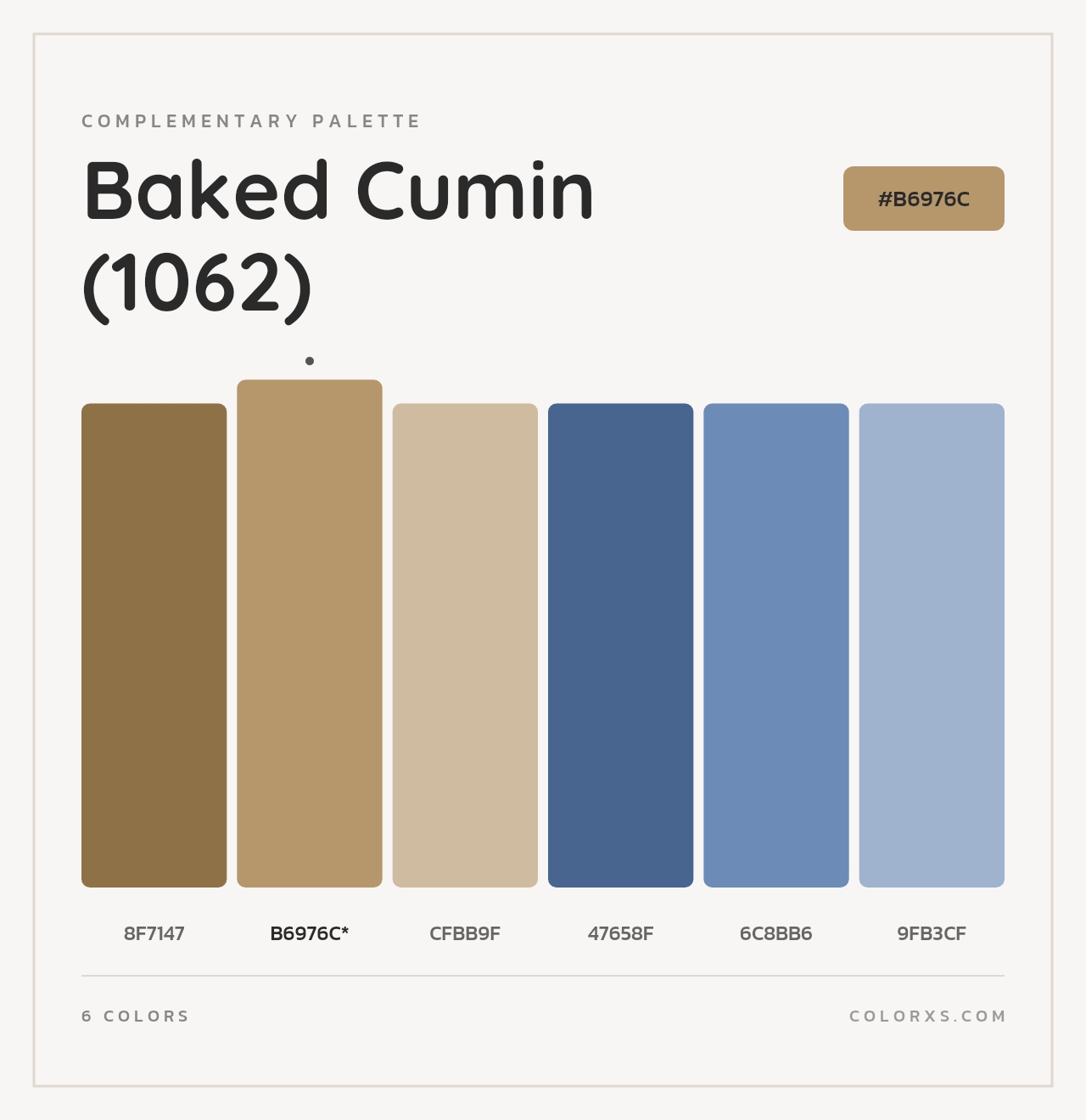 Baked Cumin (1062) - Complementary Color Palette