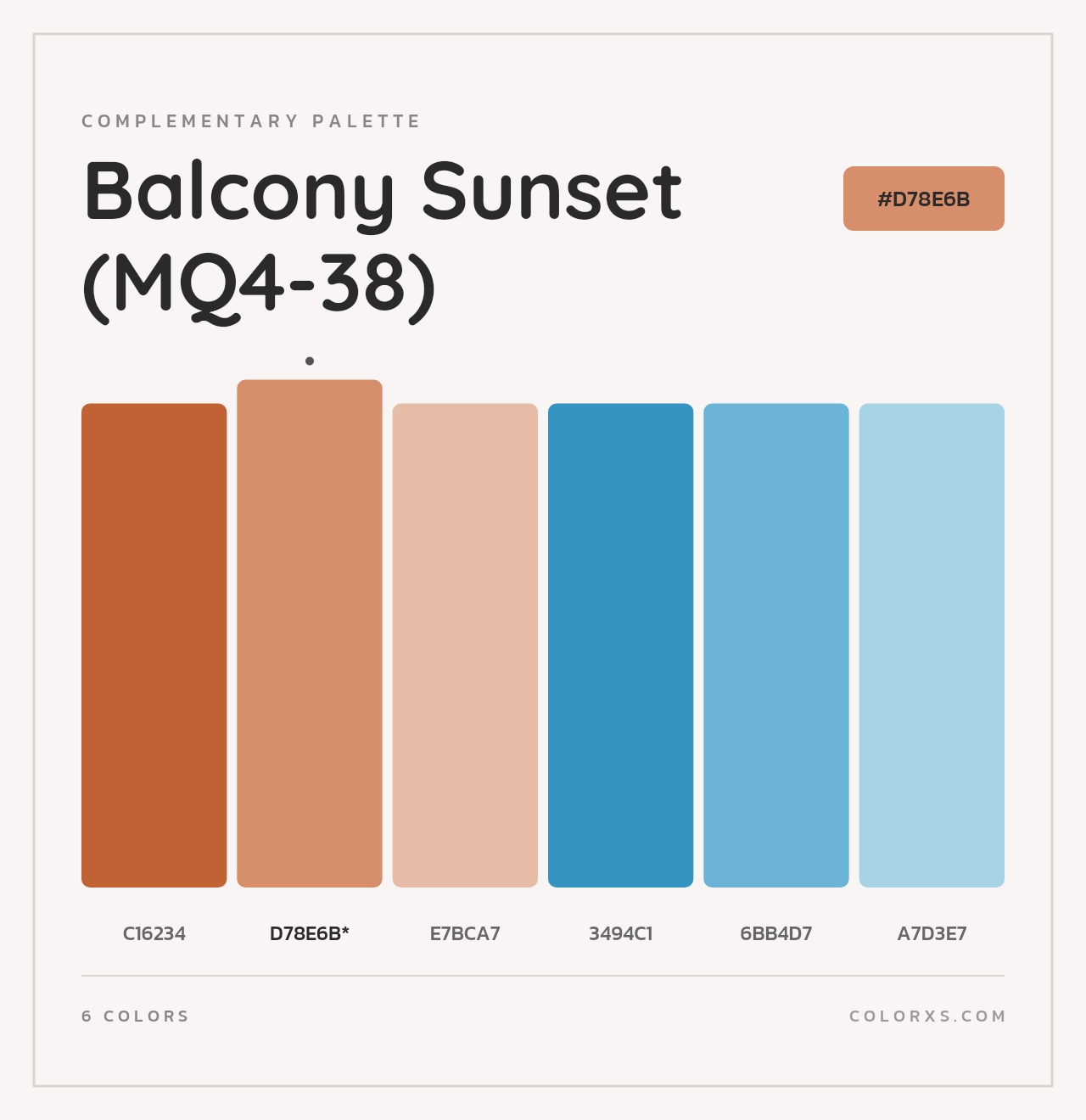 Balcony Sunset (MQ4-38) - Complementary Color Palette