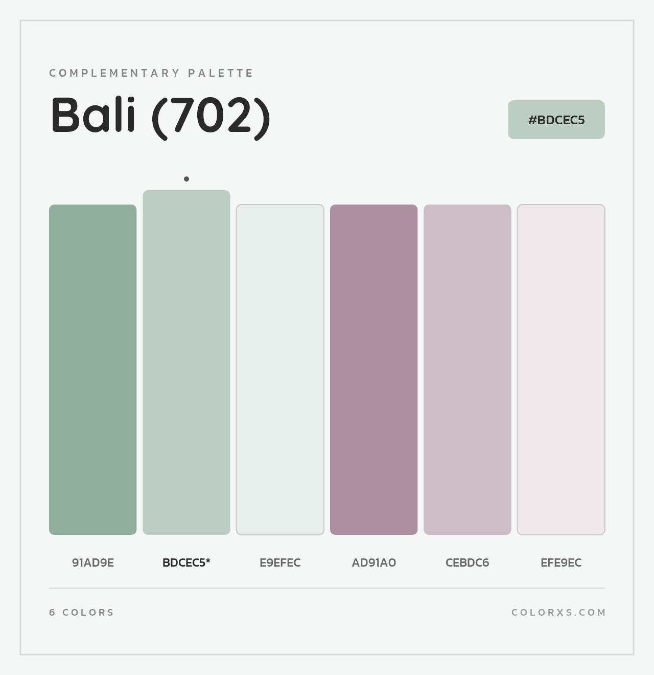 Bali (702) - Complementary Color Palette