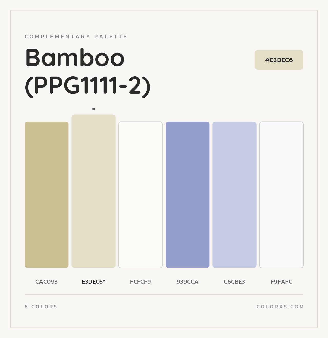Bamboo (PPG1111-2) - Complementary Color Palette