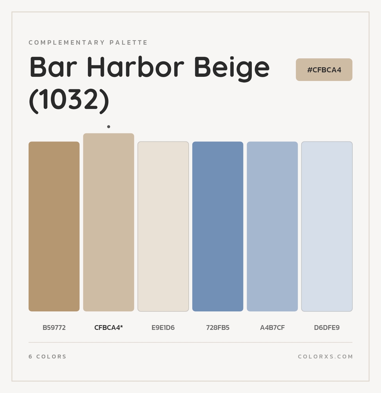 Bar Harbor Beige (1032) - Complementary Color Palette