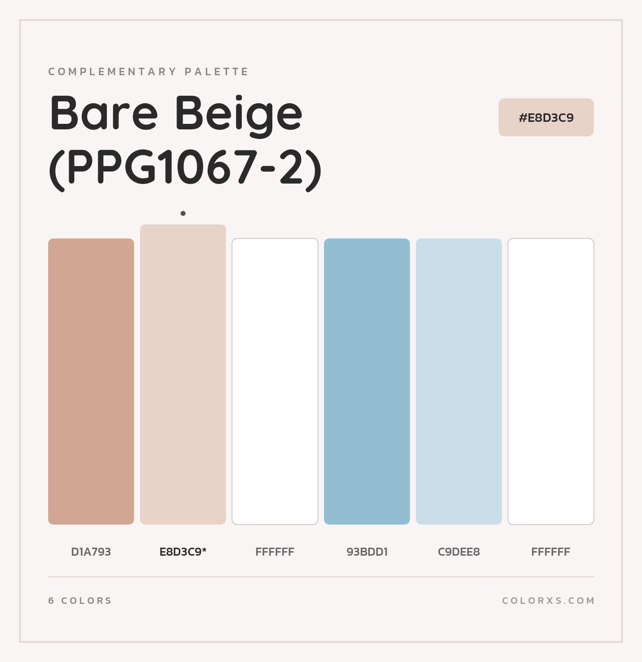 Bare Beige (PPG1067-2) - Complementary Color Palette
