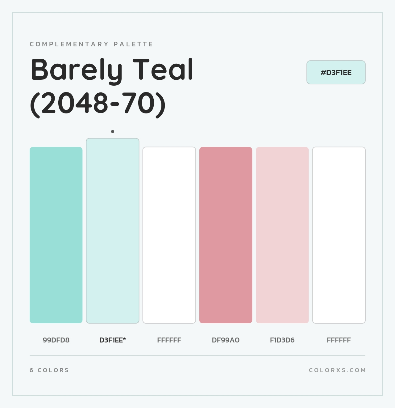 Barely Teal (2048-70) - Complementary Color Palette