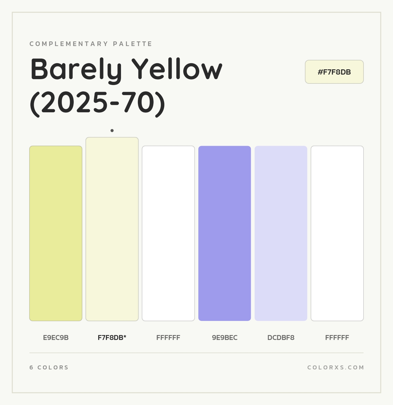 Barely Yellow (2025-70) - Complementary Color Palette