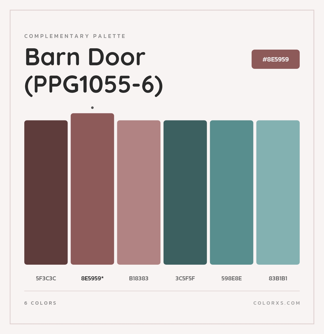 Barn Door (PPG1055-6) - Complementary Color Palette