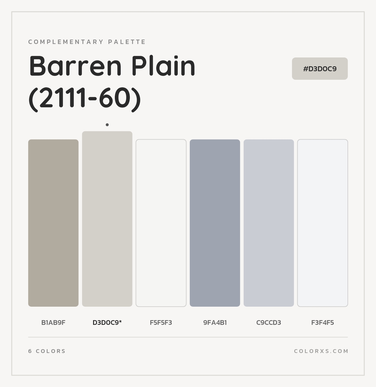 Barren Plain (2111-60) - Complementary Color Palette