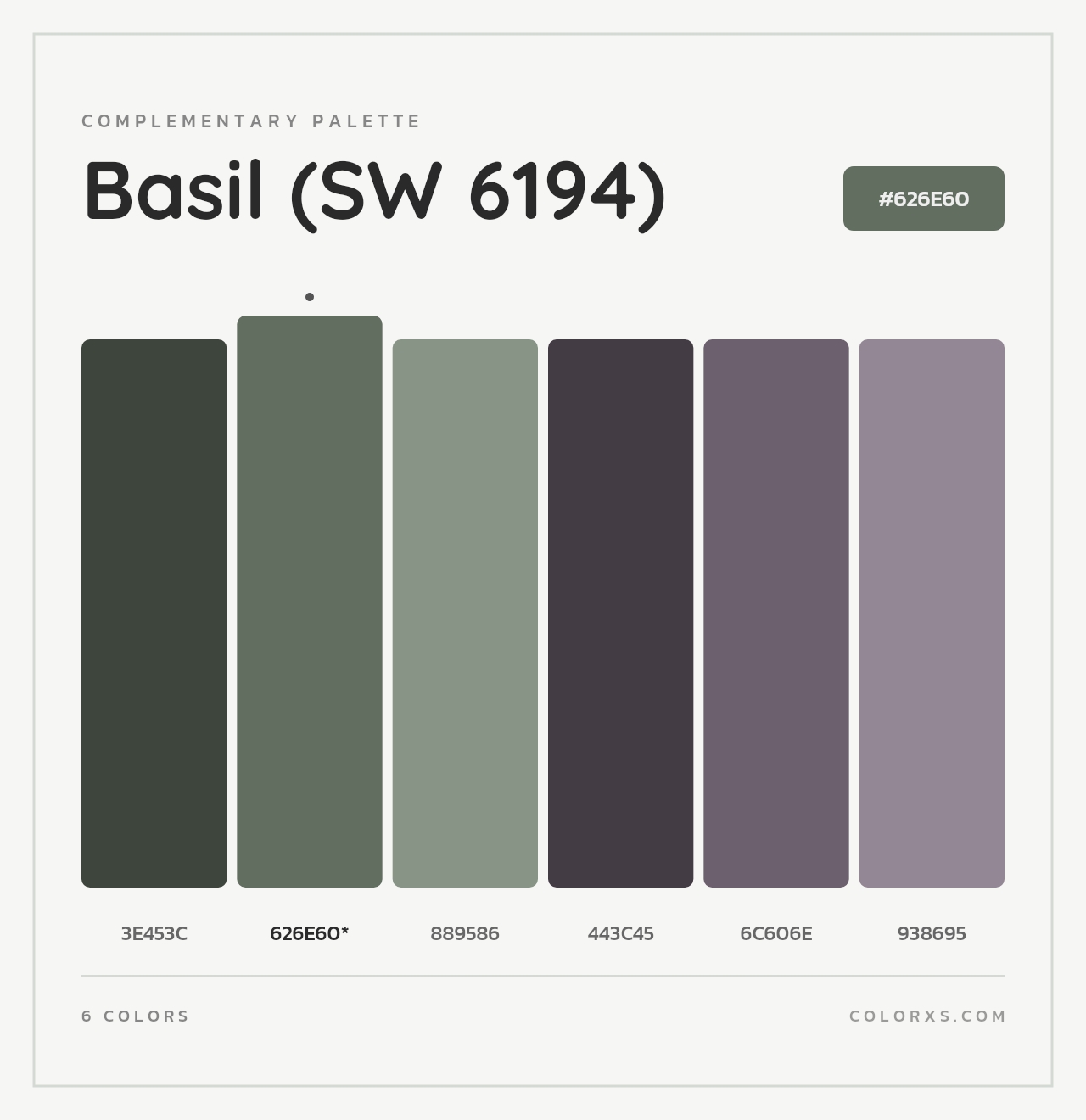 Basil (SW 6194) - Complementary Color Palette