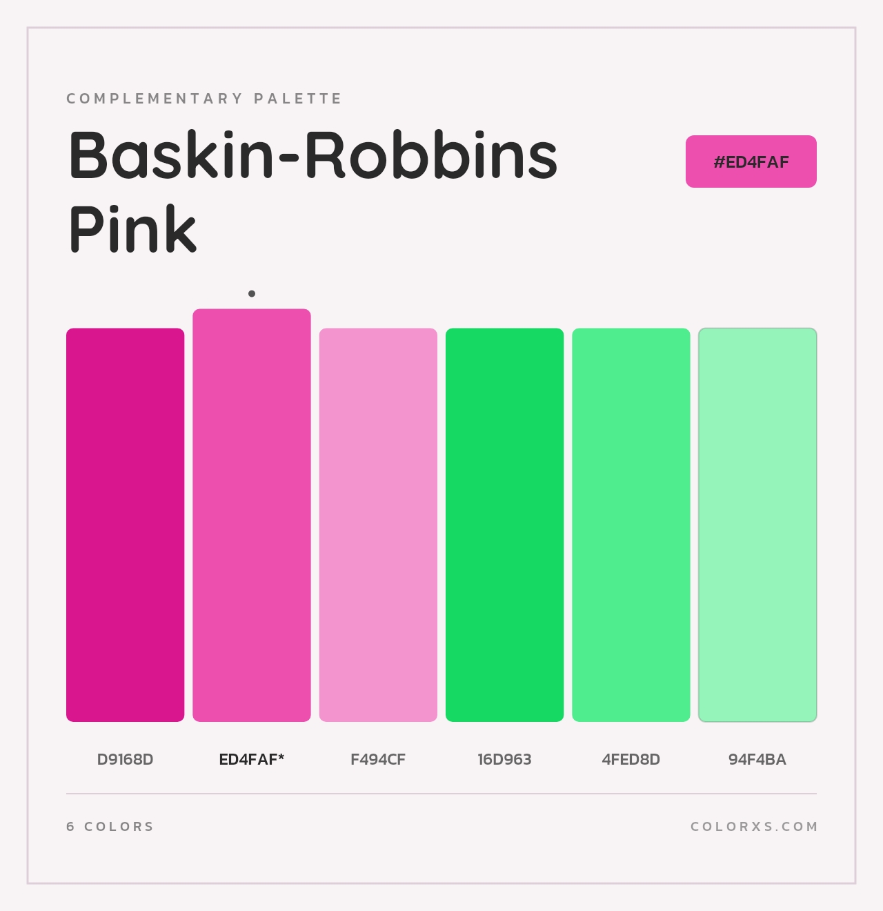 Baskin-Robbins Pink - Complementary Color Palette