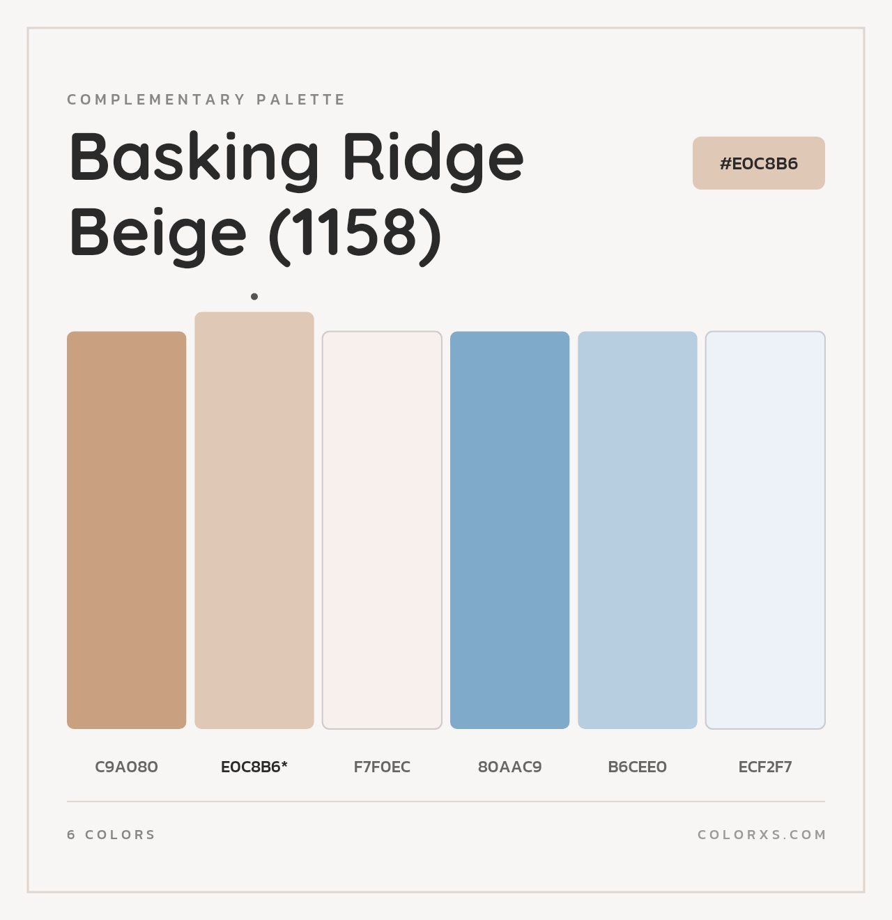 Basking Ridge Beige (1158) - Complementary Color Palette