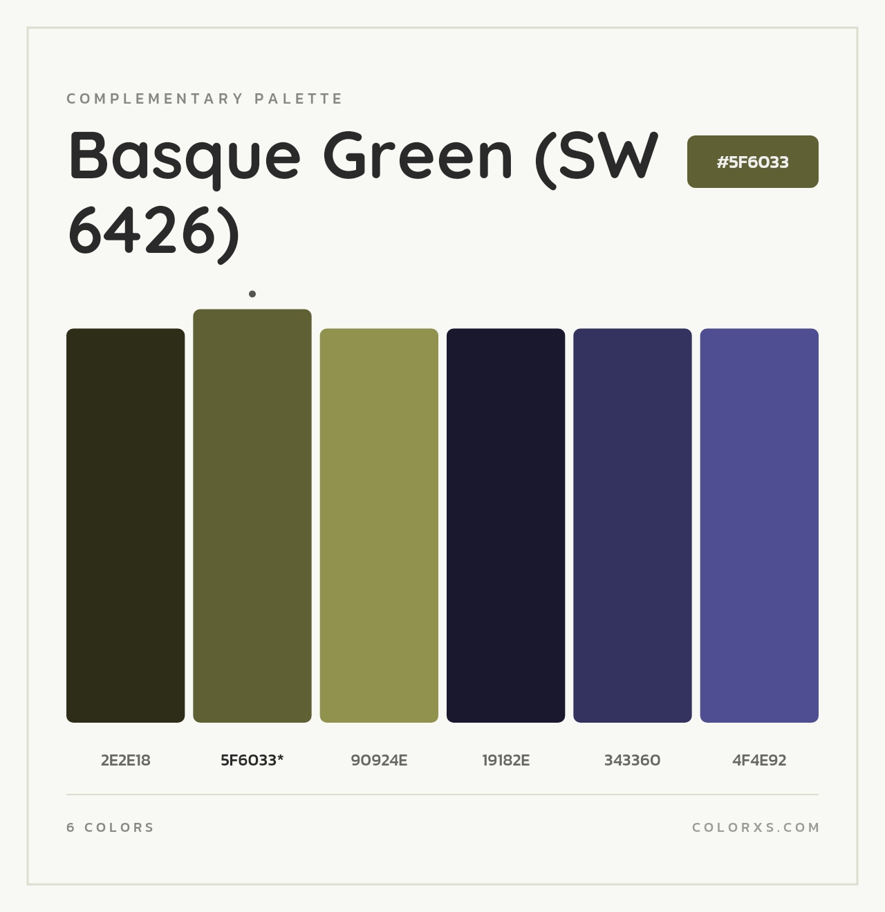 Basque Green (SW 6426) - Complementary Color Palette