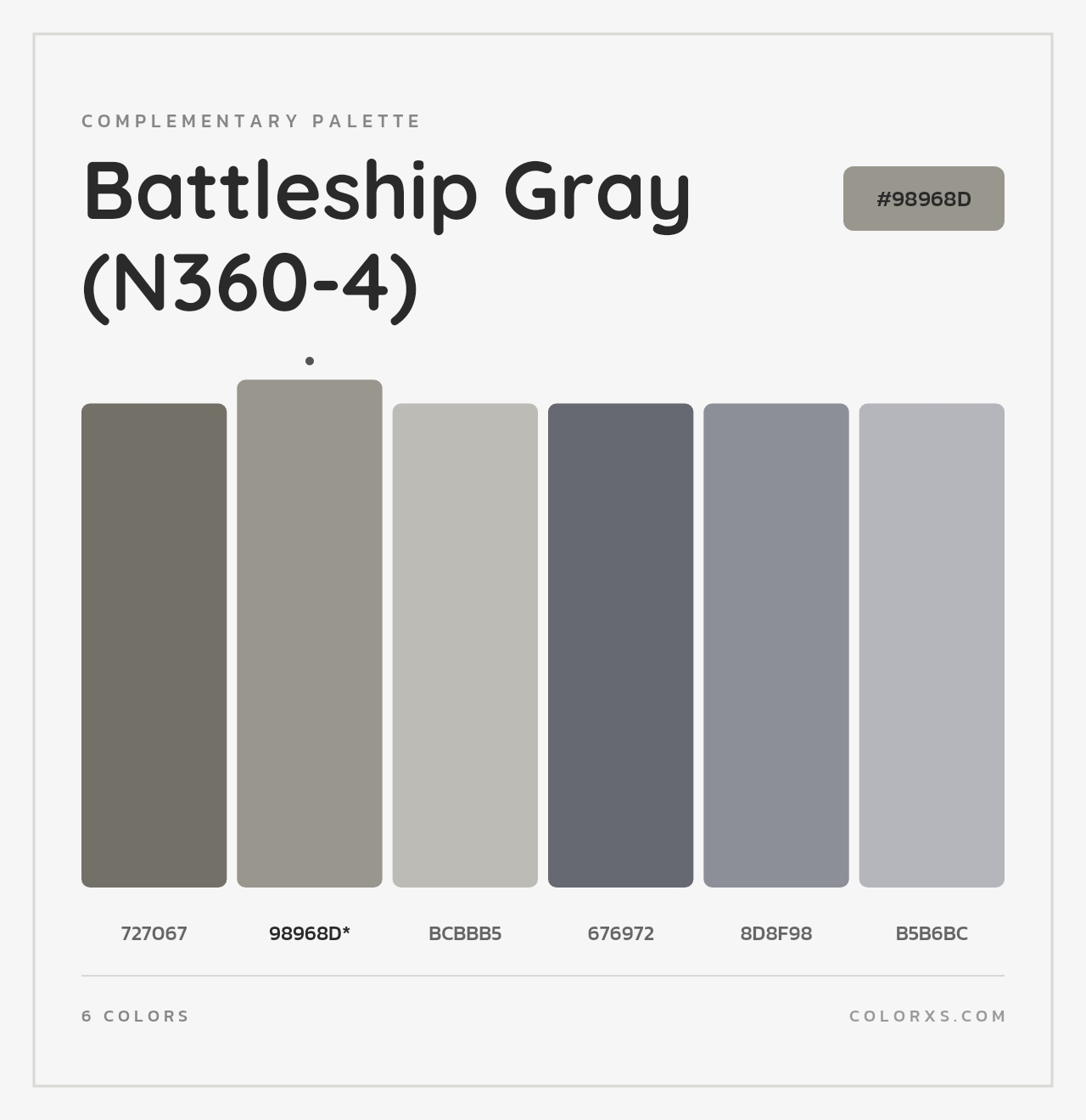 Battleship Gray (N360-4) - Complementary Color Palette