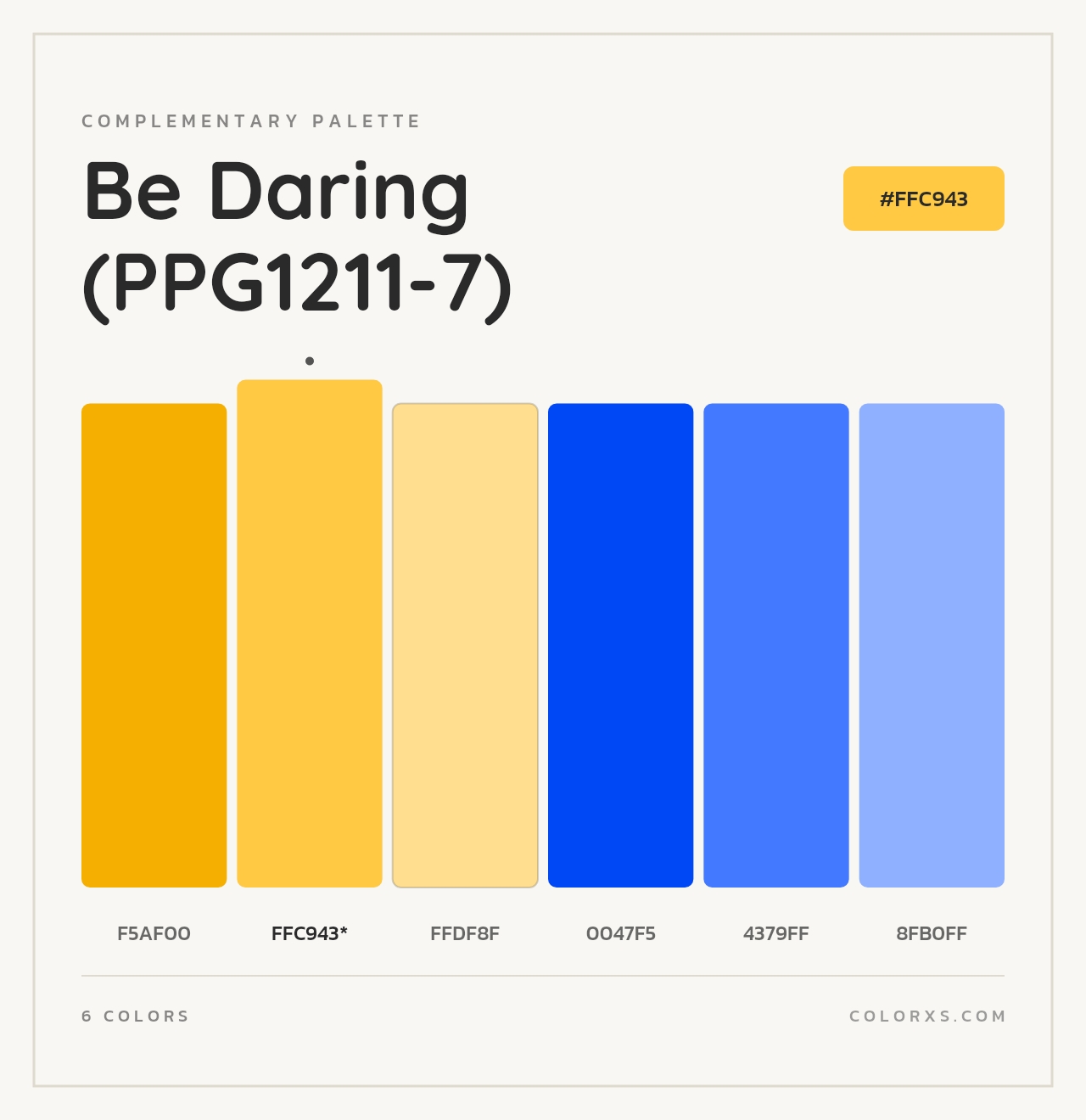 Be Daring (PPG1211-7) - Complementary Color Palette
