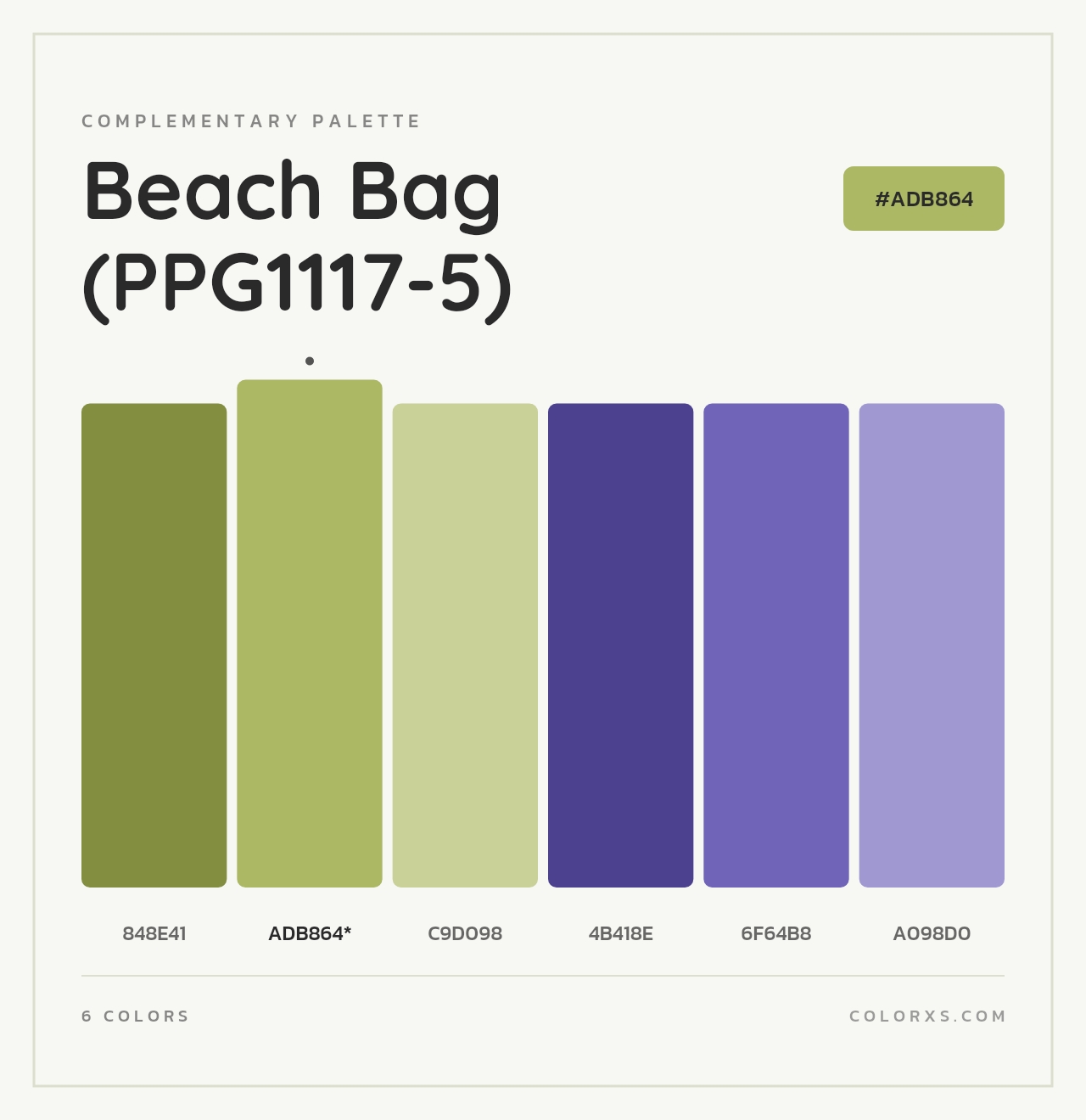 Beach Bag (PPG1117-5) - Complementary Color Palette