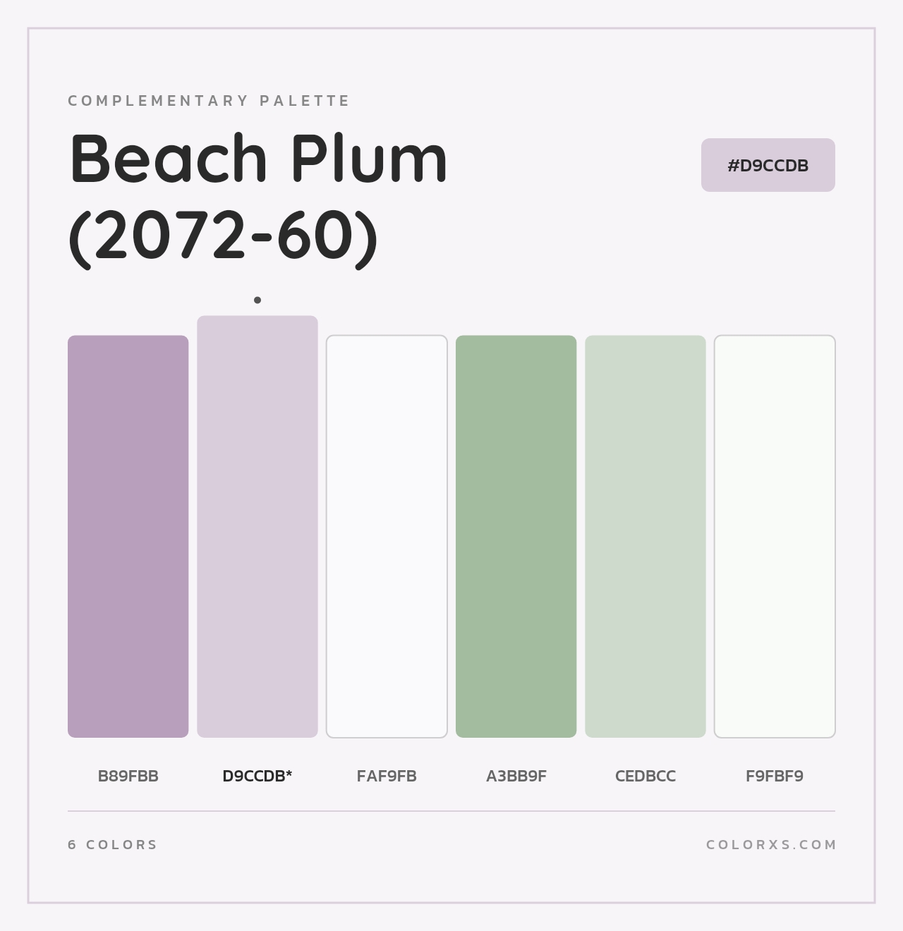 Beach Plum (2072-60) - Complementary Color Palette
