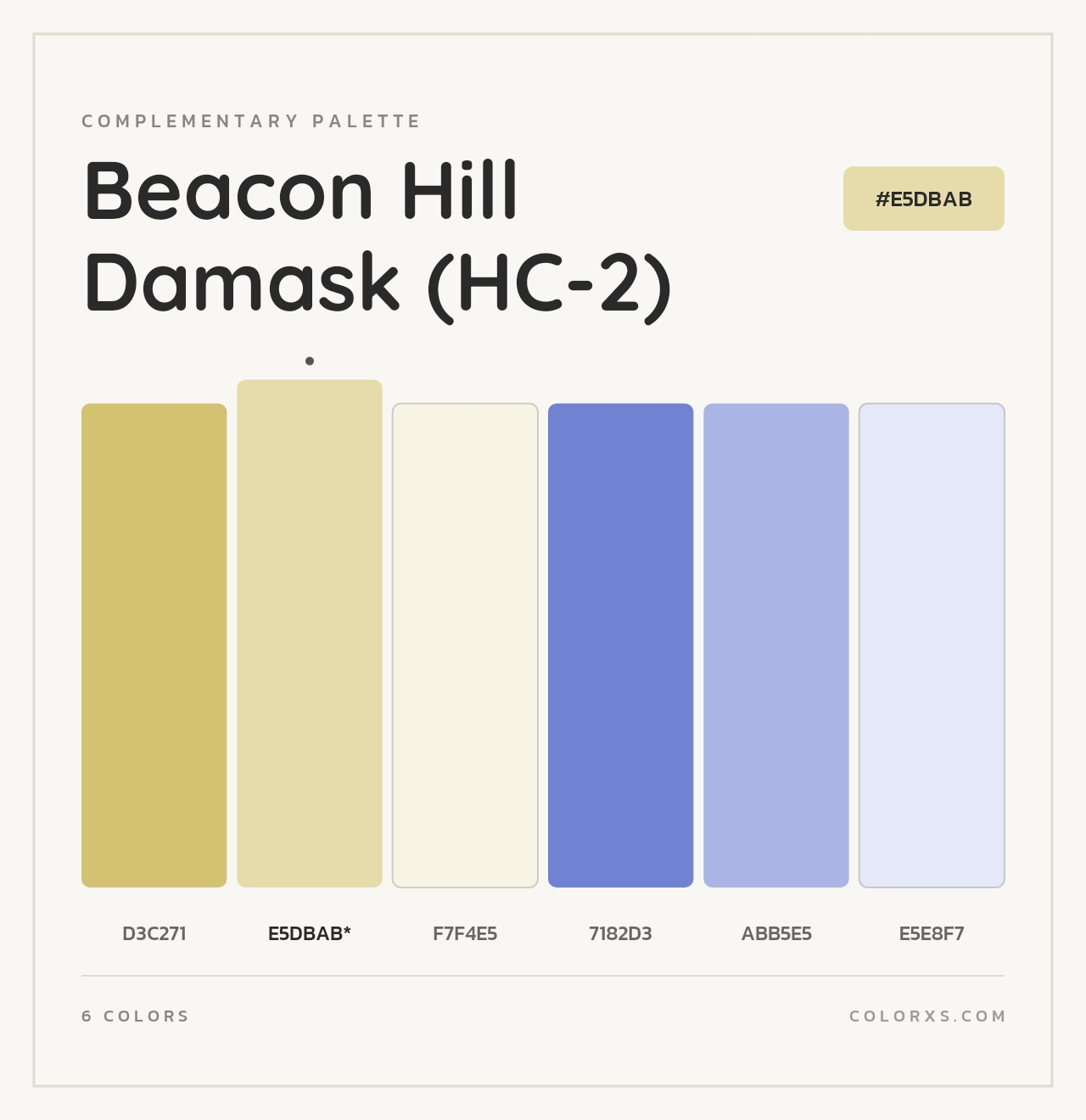 Beacon Hill Damask (HC-2) - Complementary Color Palette