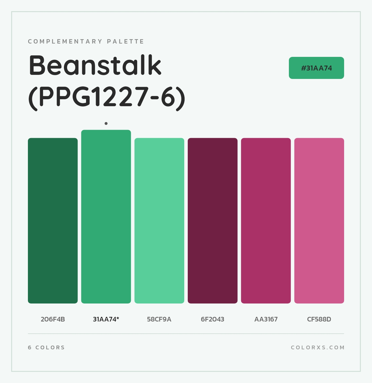 Beanstalk (PPG1227-6) - Complementary Color Palette