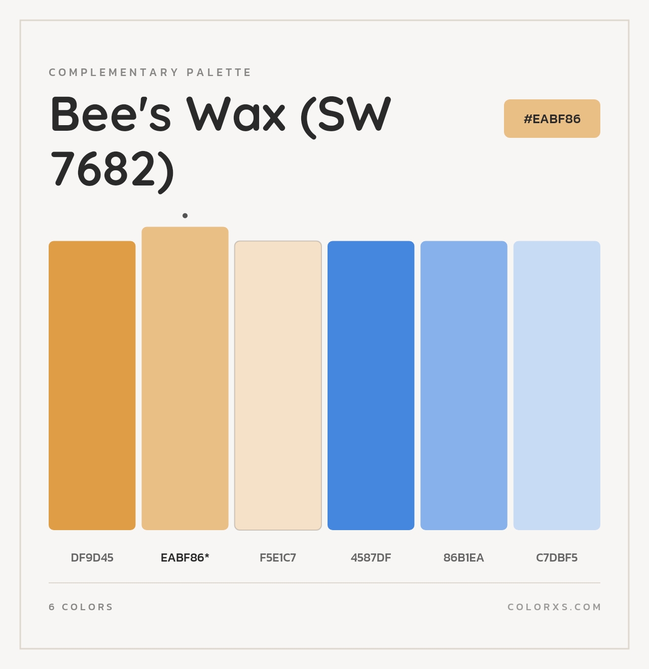 Bee's Wax (SW 7682) - Complementary Color Palette