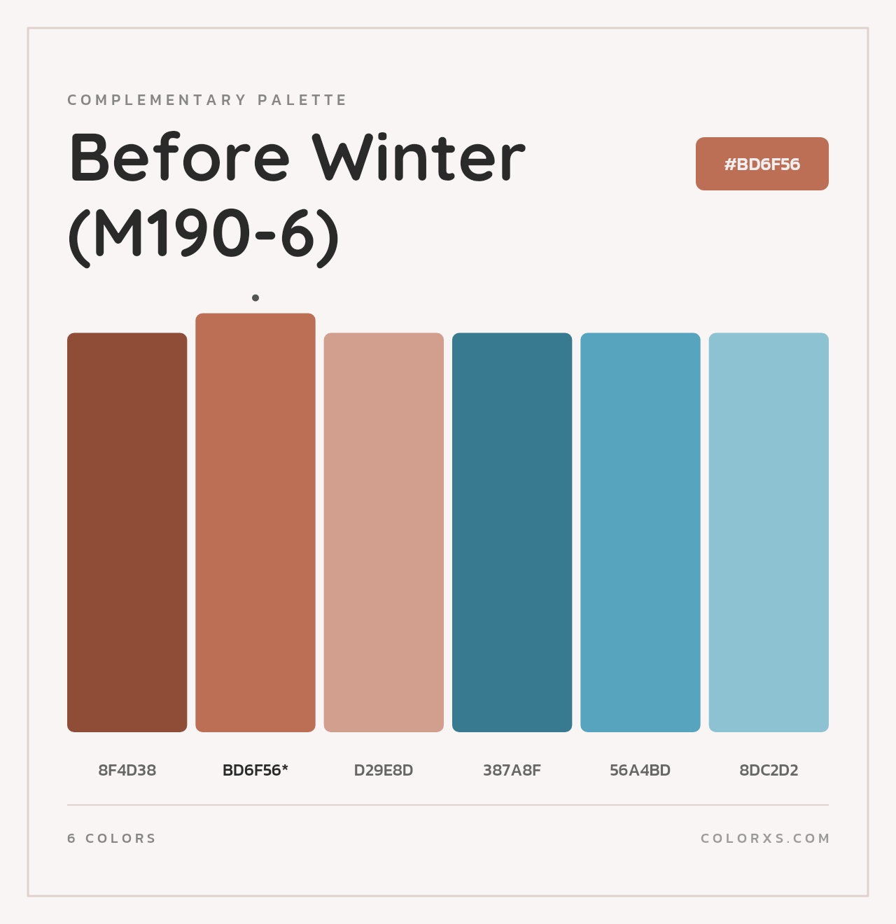 Before Winter (M190-6) - Complementary Color Palette