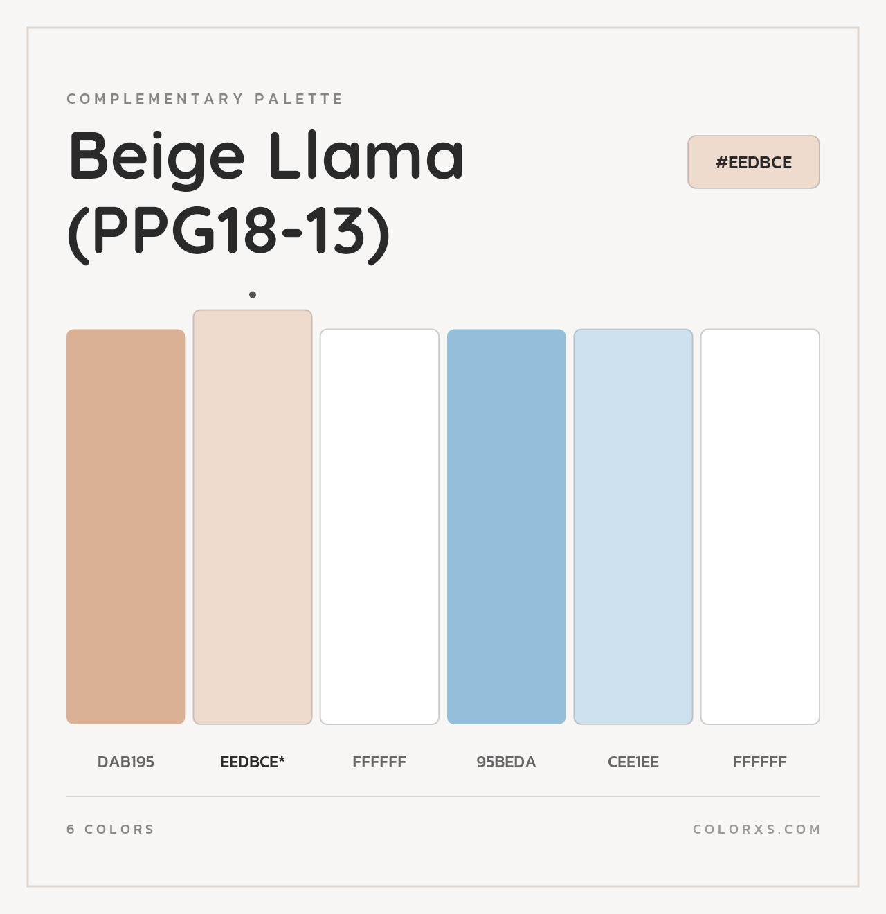 Beige Llama (PPG18-13) - Complementary Color Palette