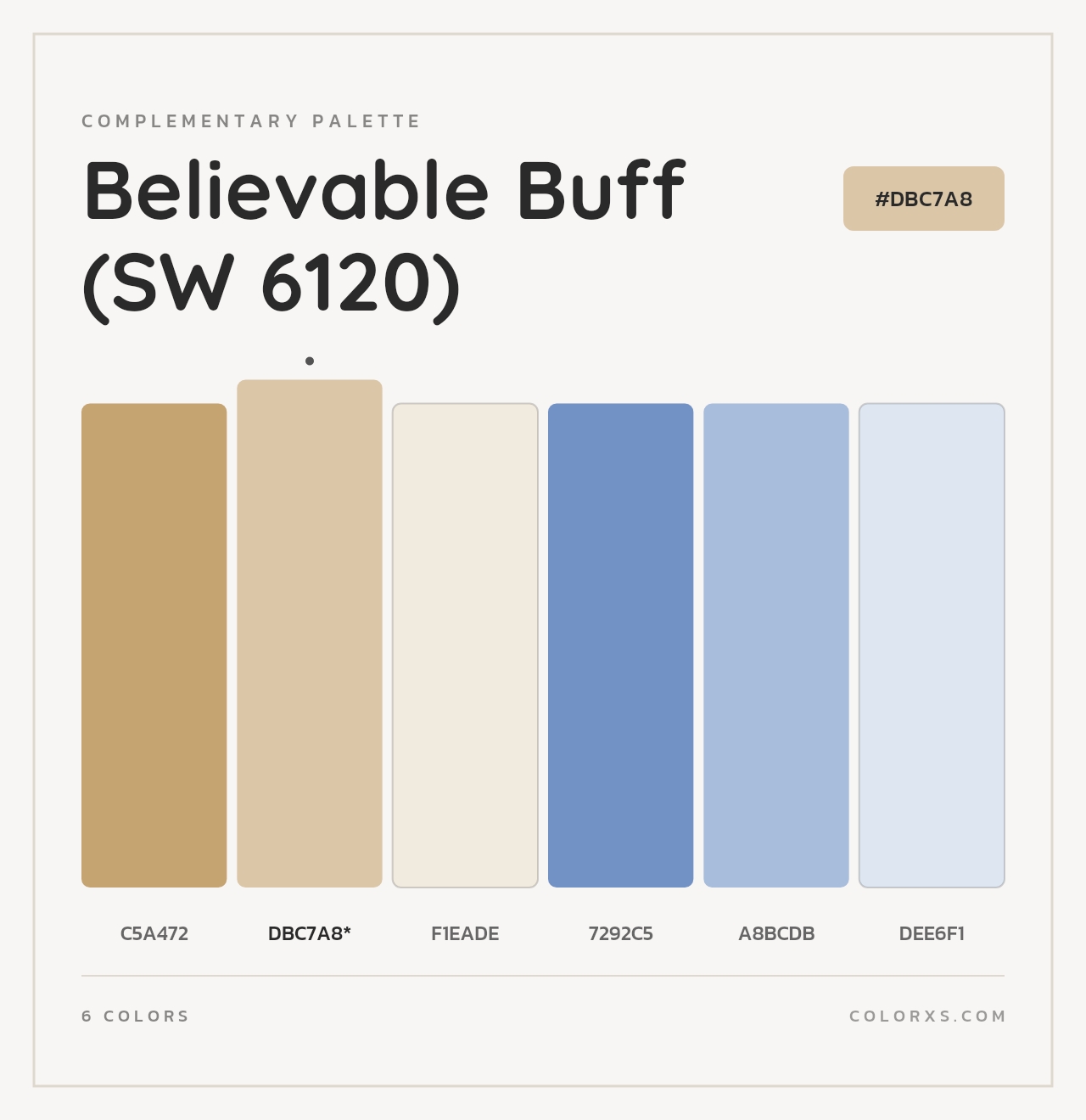 Believable Buff (SW 6120) - Complementary Color Palette