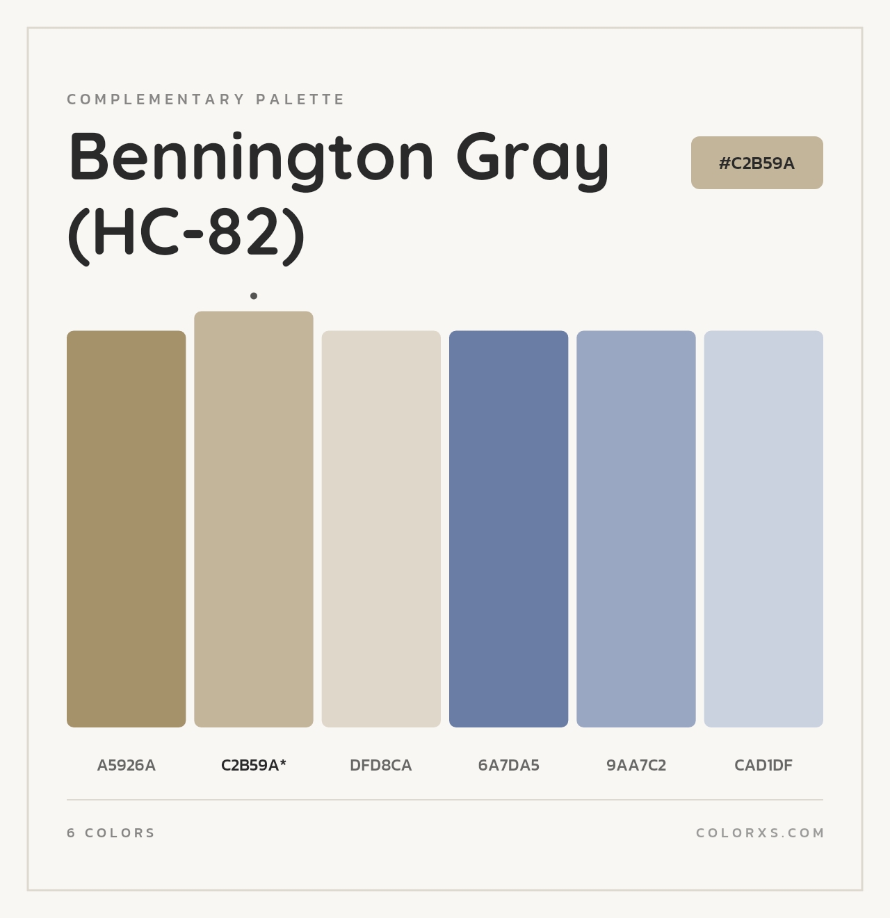Bennington Gray (HC-82) - Complementary Color Palette