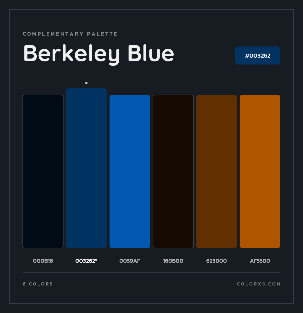Berkeley Blue - Complementary Color Palette