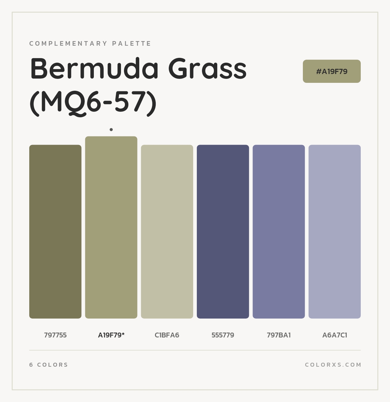 Bermuda Grass (MQ6-57) - Complementary Color Palette