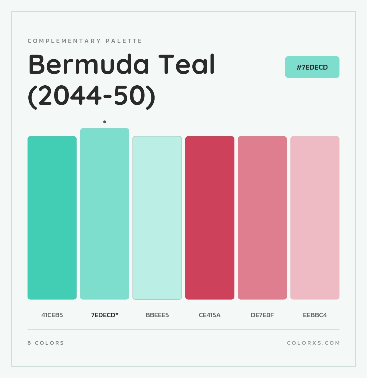 Bermuda Teal (2044-50) - Complementary Color Palette