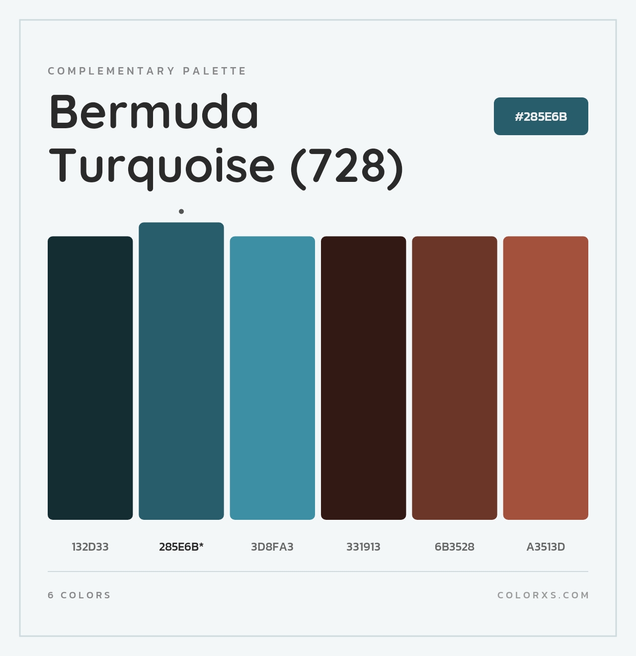 Bermuda Turquoise (728) - Complementary Color Palette