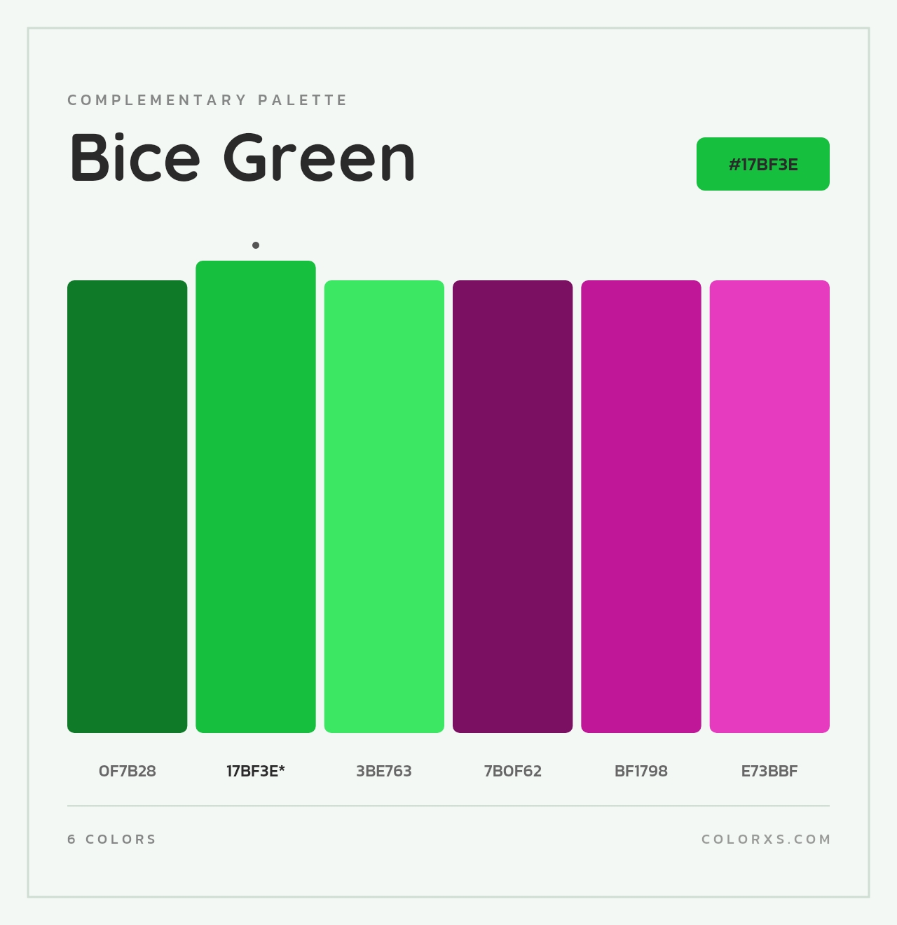 Bice Green - Complementary Color Palette