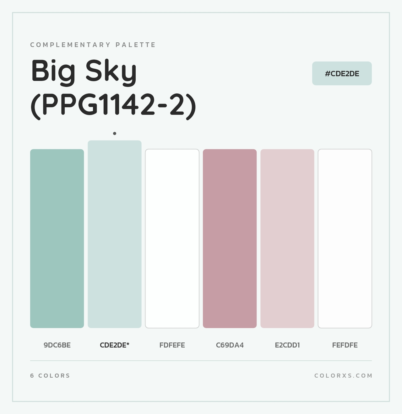 Big Sky (PPG1142-2) - Complementary Color Palette