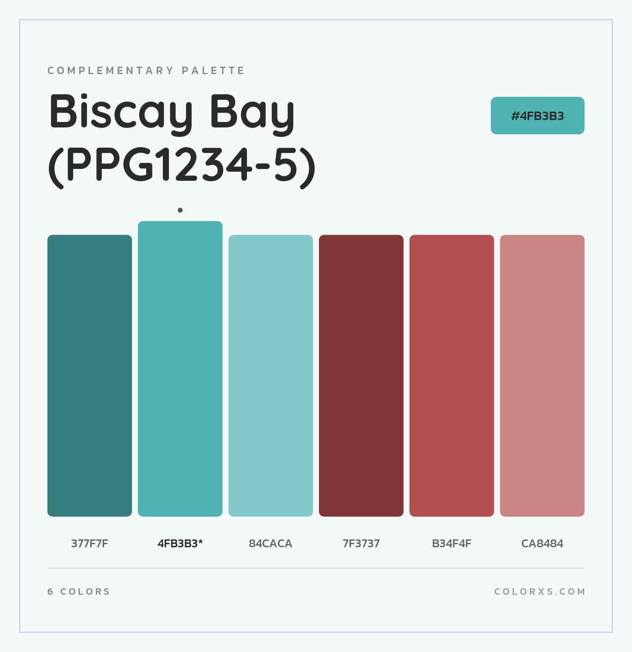 Biscay Bay (PPG1234-5) - Complementary Color Palette