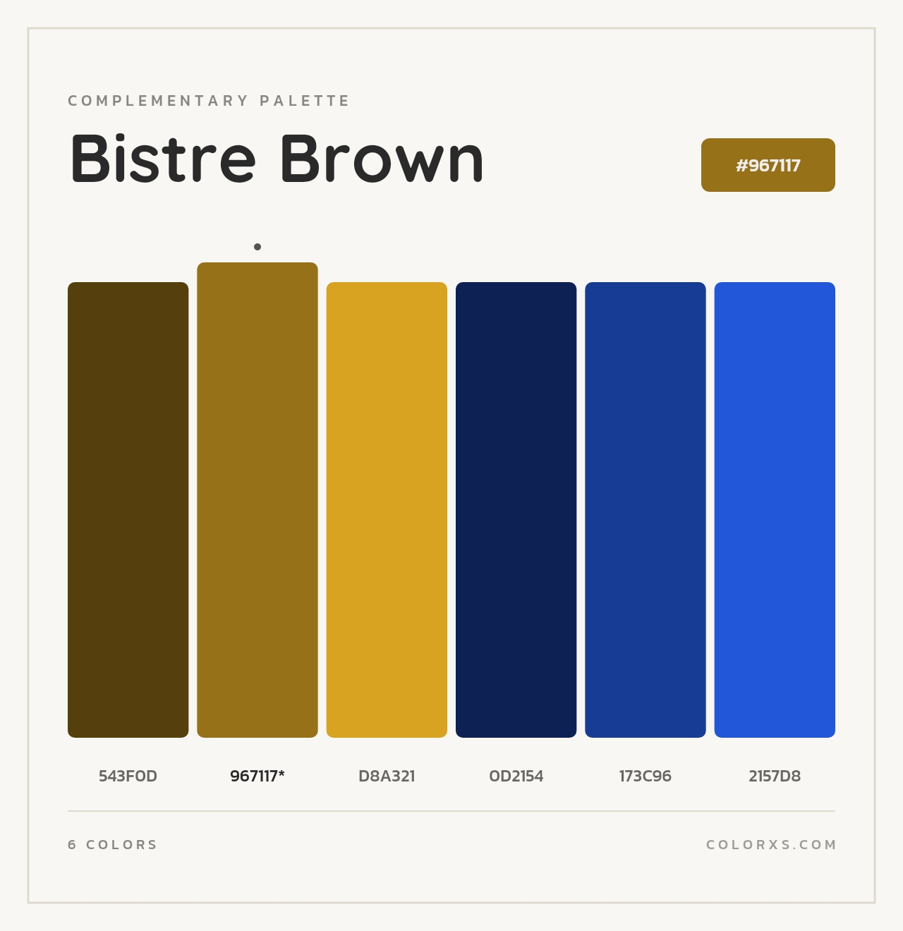 Bistre Brown - Complementary Color Palette