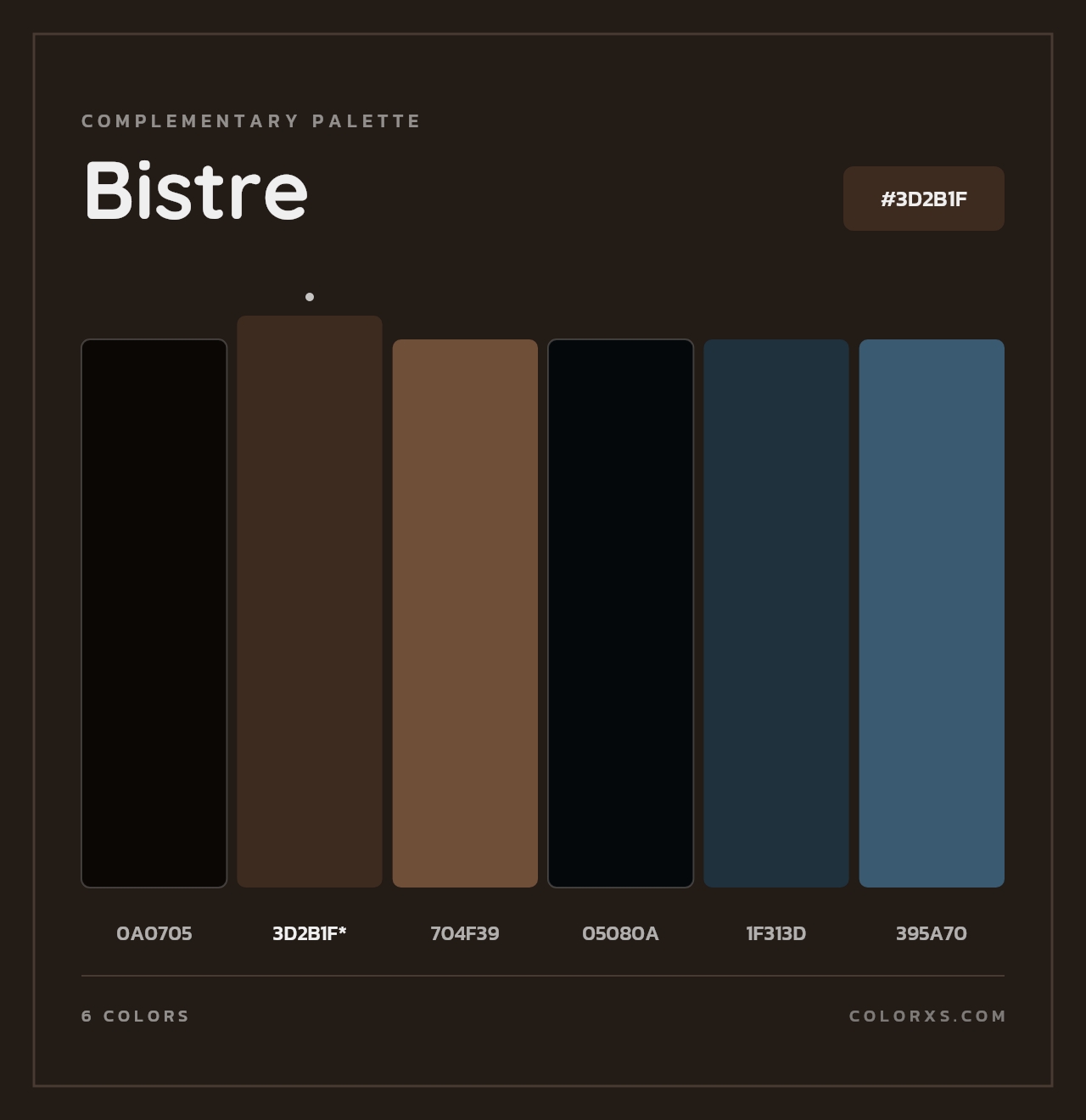 Bistre - Complementary Color Palette
