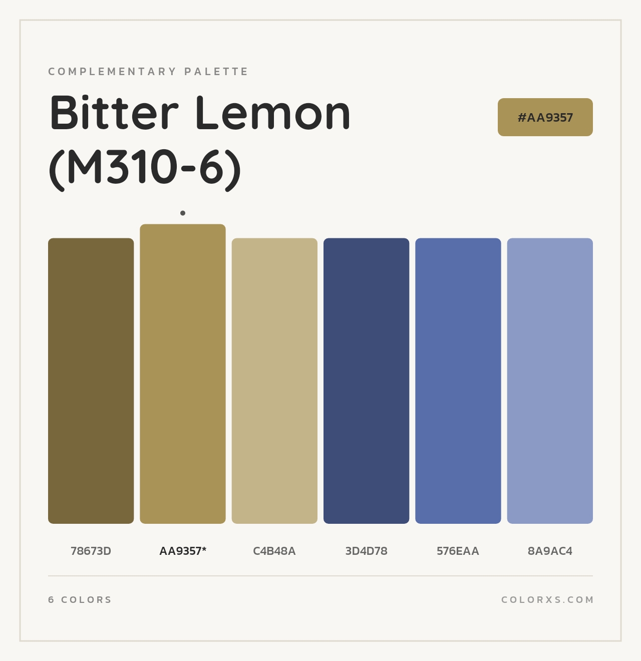 Bitter Lemon (M310-6) - Complementary Color Palette