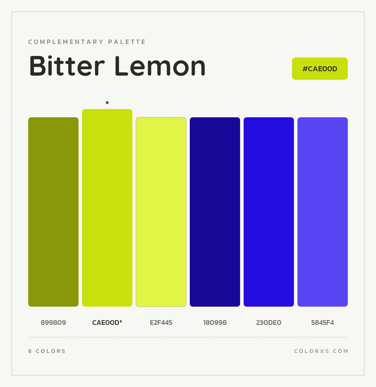 Bitter Lemon - Complementary Color Palette