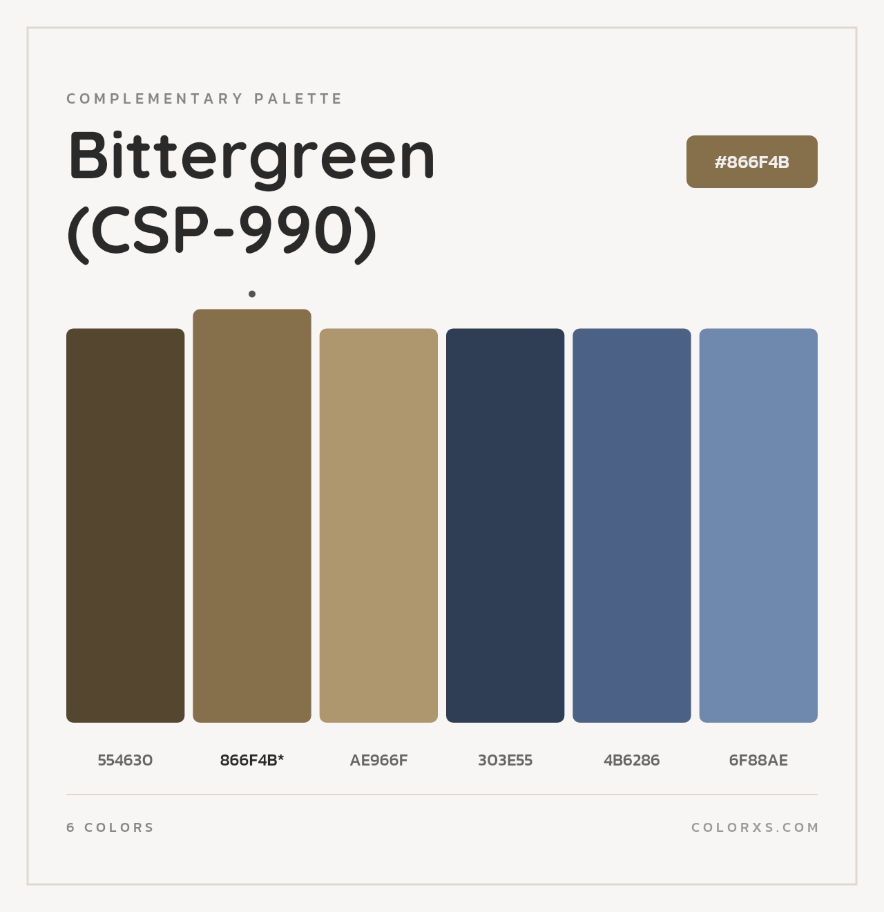 Bittergreen (CSP-990) - Complementary Color Palette