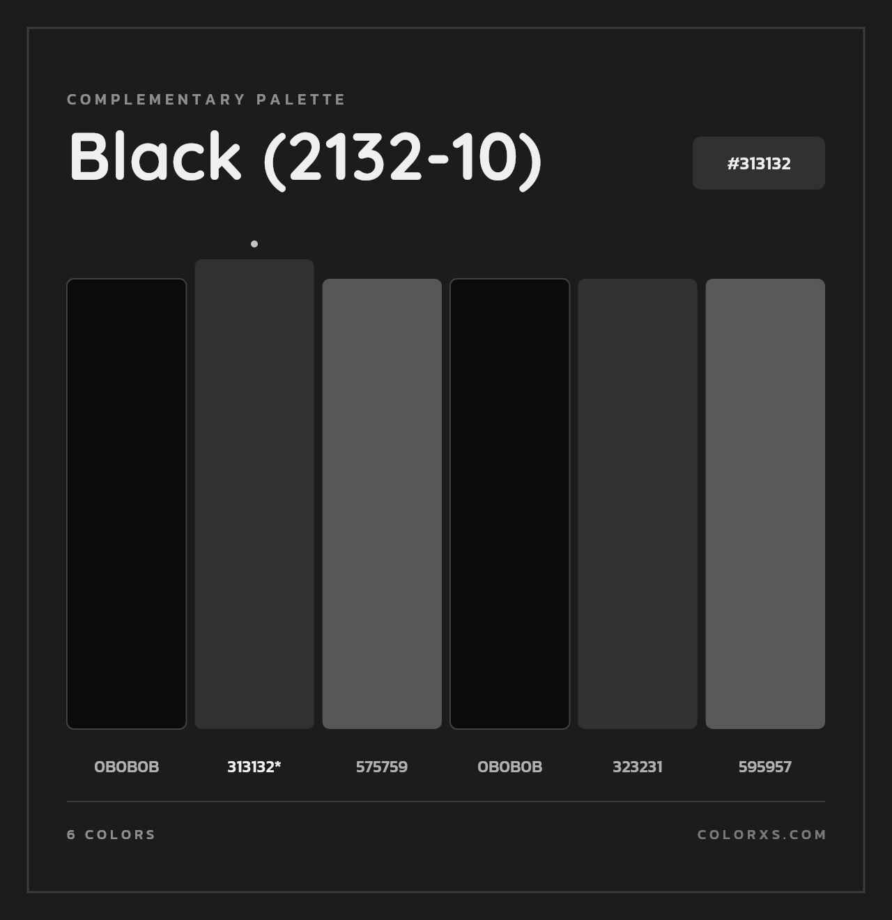 Black (2132-10) - Complementary Color Palette