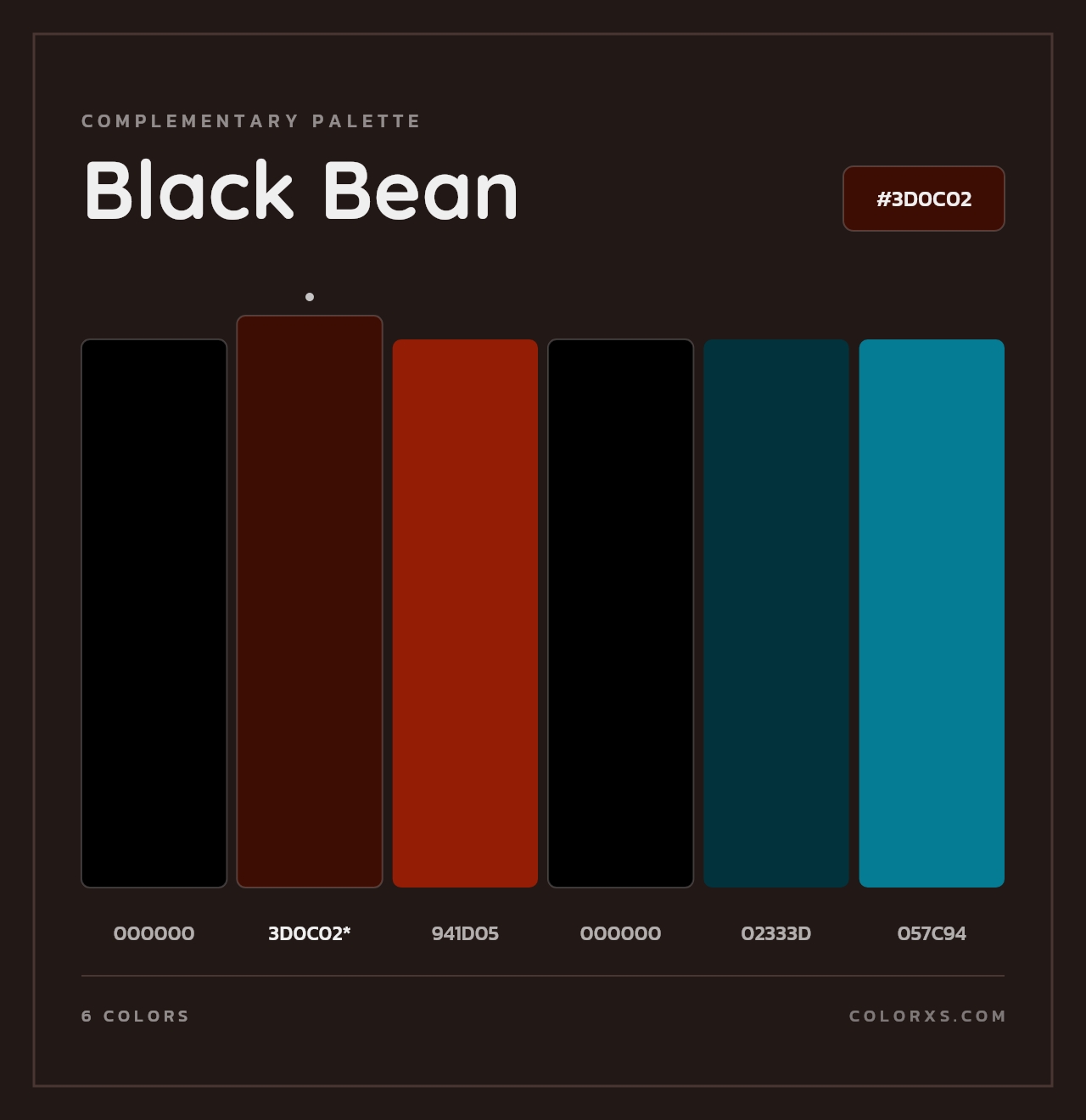 Black Bean - Complementary Color Palette