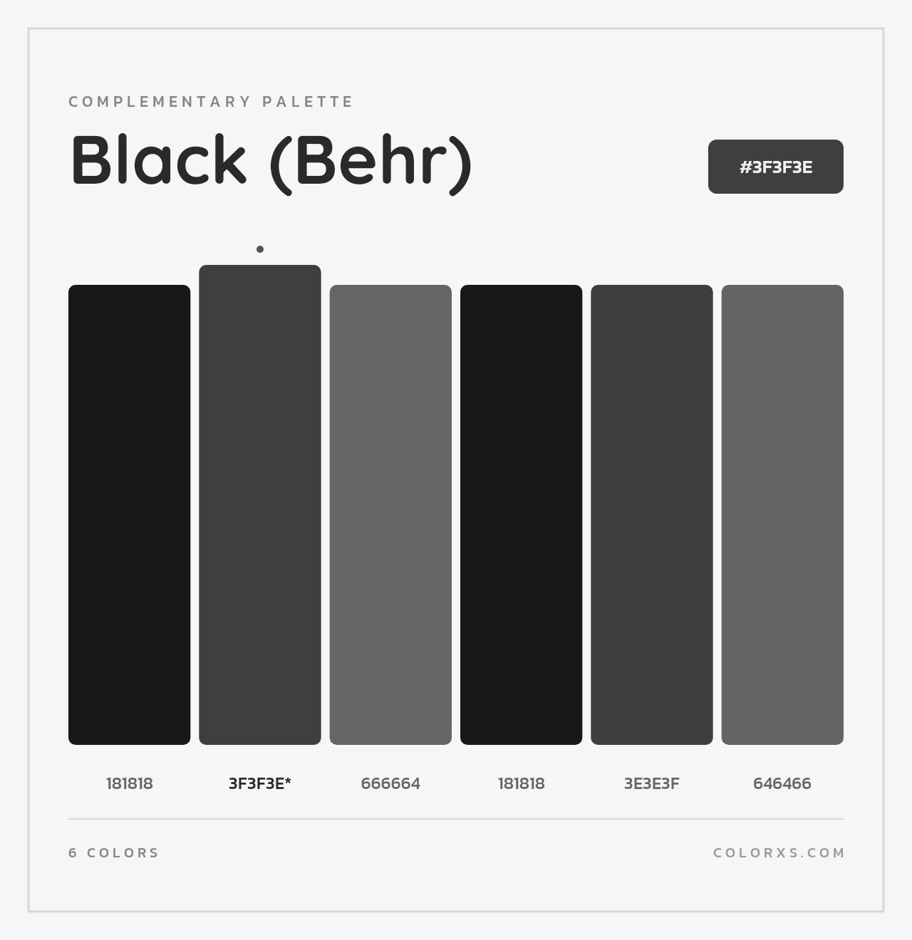 Black (Behr) - Complementary Color Palette