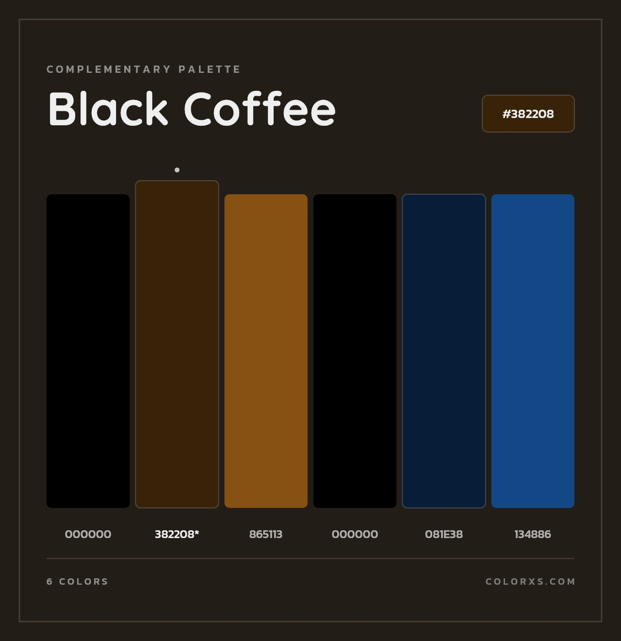 Black Coffee - Complementary Color Palette