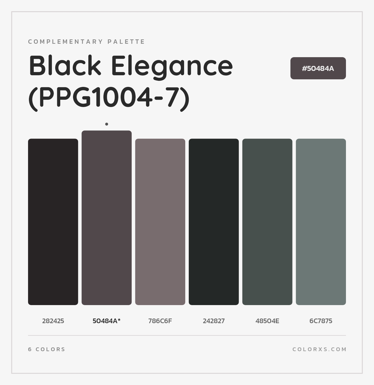 Black Elegance (PPG1004-7) - Complementary Color Palette