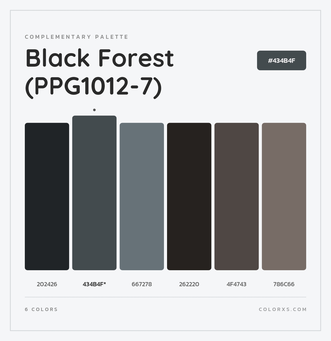 Black Forest (PPG1012-7) - Complementary Color Palette