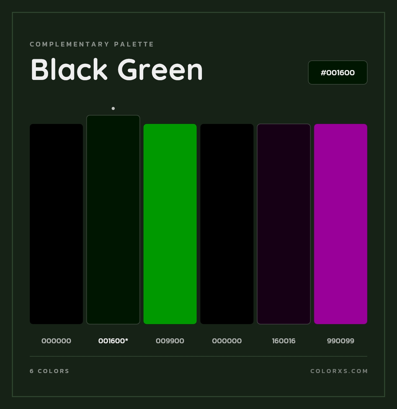 Black Green - Complementary Color Palette