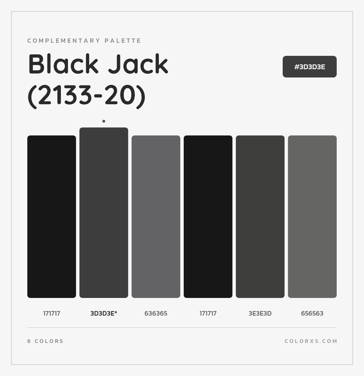 Black Jack (2133-20) - Complementary Color Palette