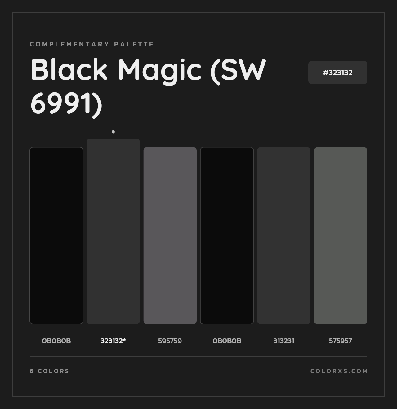 Black Magic (SW 6991) - Complementary Color Palette